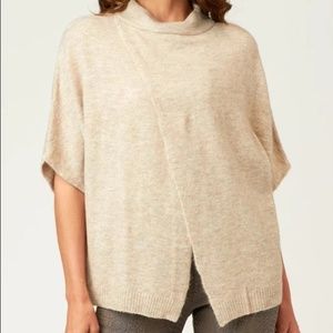 XCVI Knit Cape Sweater S Versatile Wrap Layer Neutral Minimalist Chic Capsule